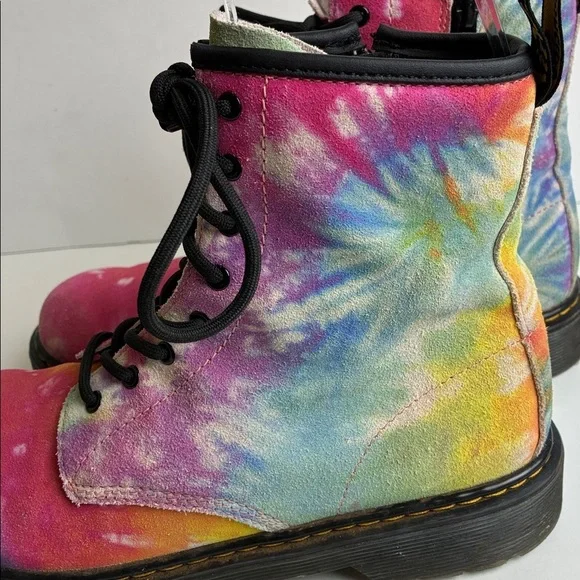 Dr. Martens 1460Y Multi Tie Dye Leather Combat Boots Youth M6 Women’s 7 EU 38 - Picture 7 of 16